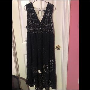 High-low Black lace dress